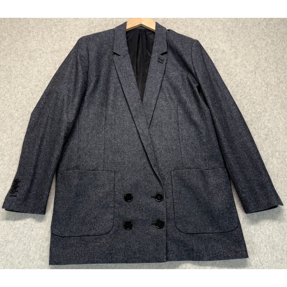 The Kooples Mens Blazer Gray Double Breasted Stretch Notch Lapel Pockets Size 40